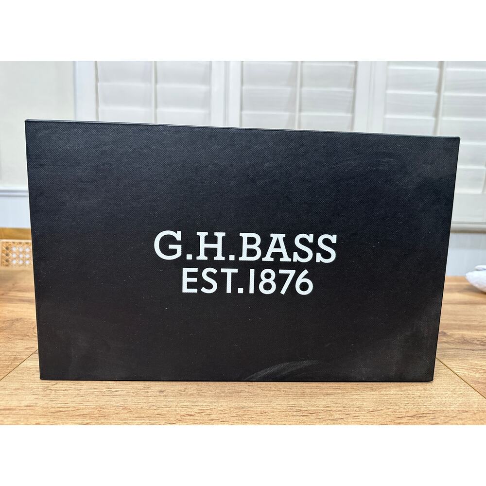 G.H.BASS & CO. Bowery Square Toe Penny Loafers Wine Combo Leather Size 5.5 NIB - Picture 15 of 15